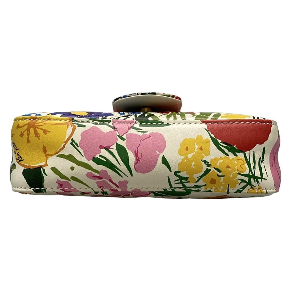 Gucci GG Marmont Quilted Super Mini Bag Shoulder Bag 476433 White Pink Multi - Picture 5 of 8